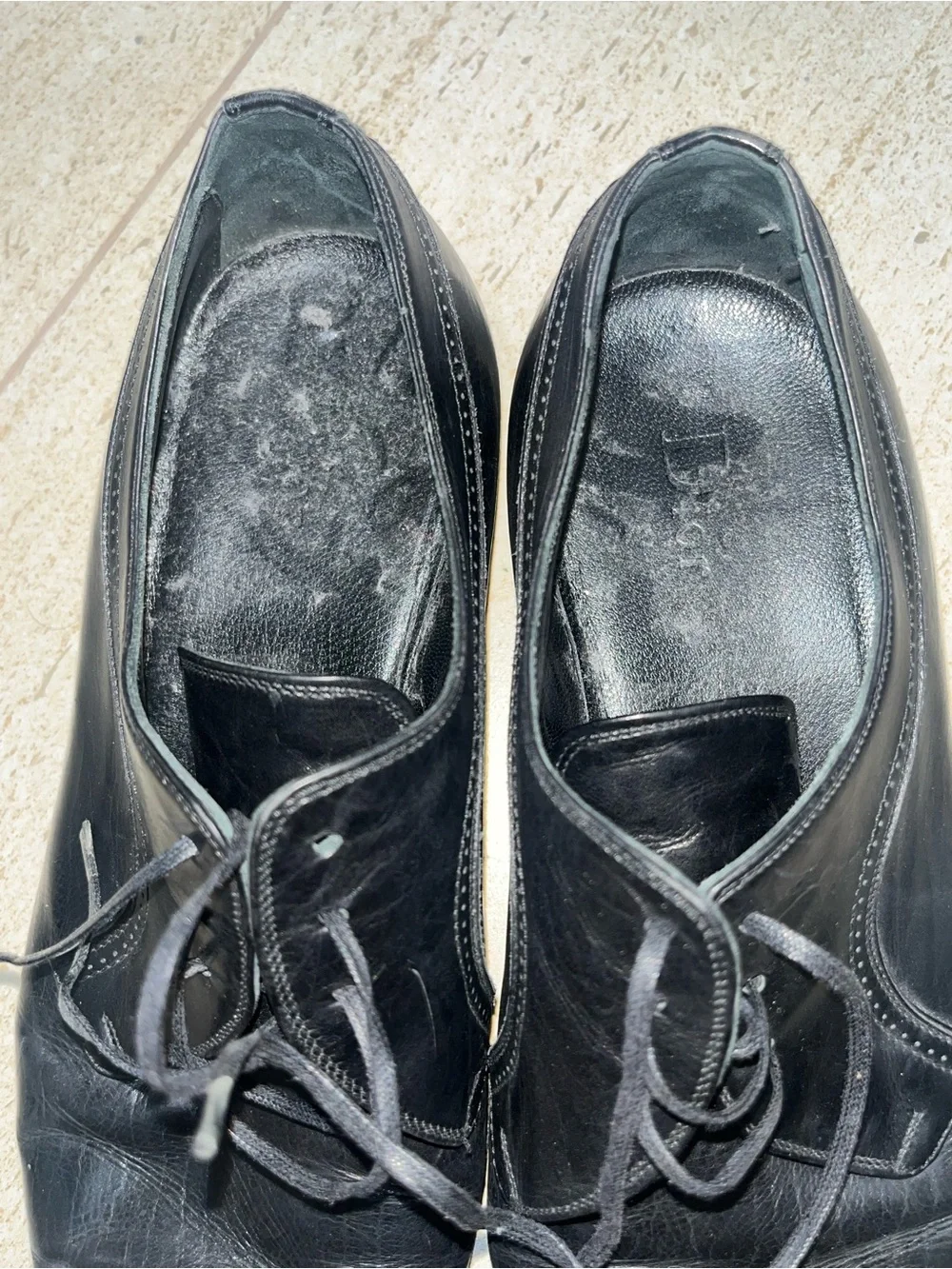 Dior Black Leather Men's Lace-Up Oxfords Men’s Size 13